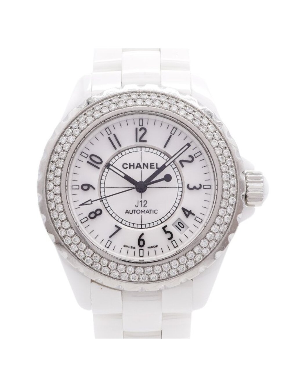Chanel Diamond Bezel White Dial Watch